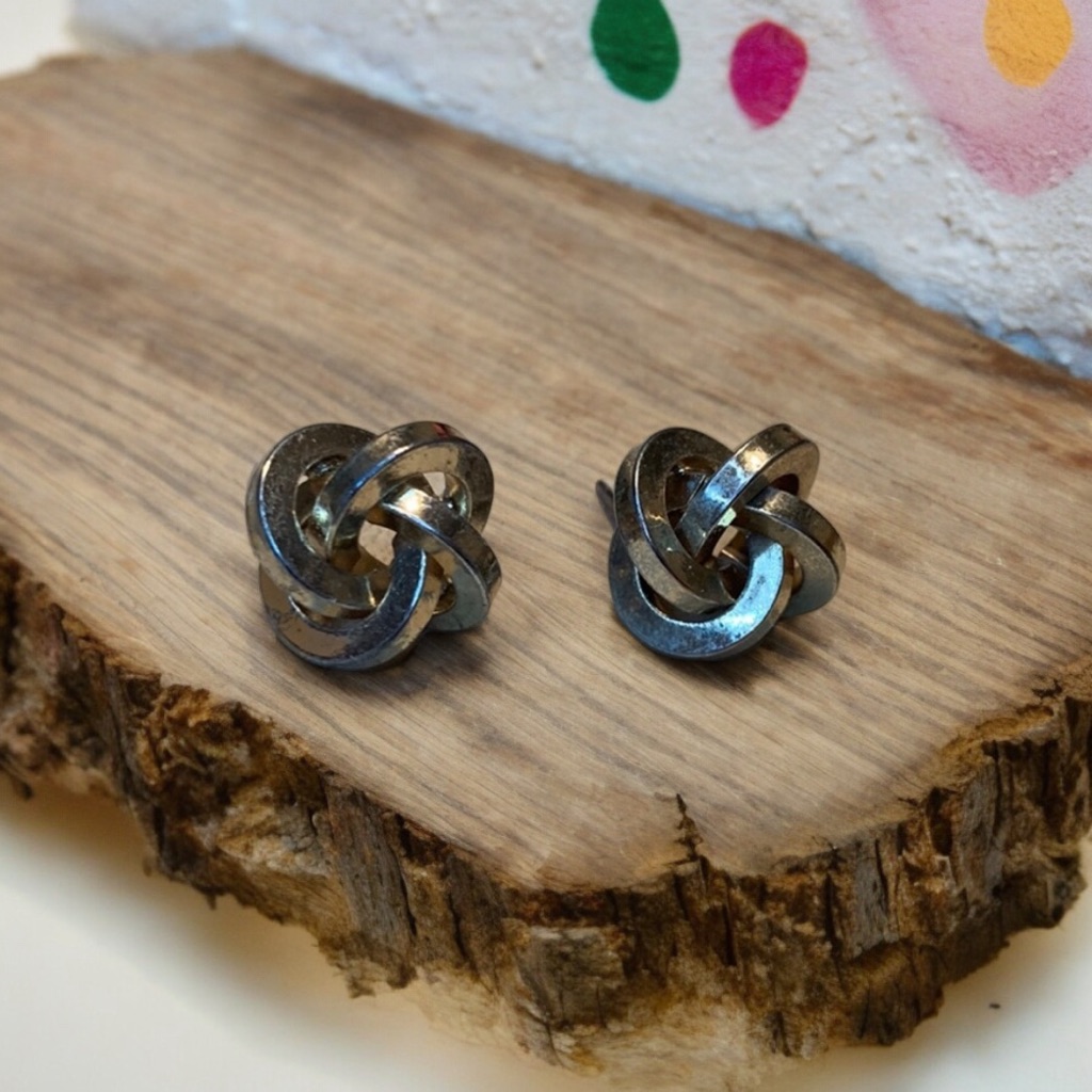 Brass Knotted Stud Earrings